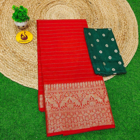 Premium Viscose Georgette Saree - BEST062(rust orange)