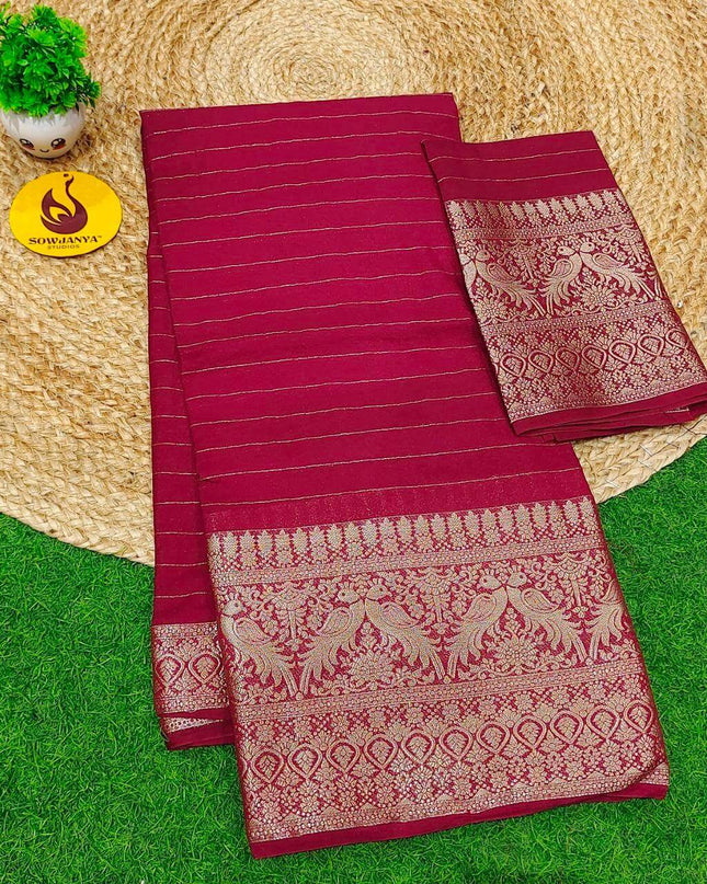 Premium Viscose Georgette Saree - BEST064(maroon)