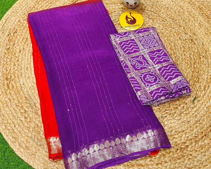 Premium Viscose Crape Sequence Lines Sarees - CLEAR04