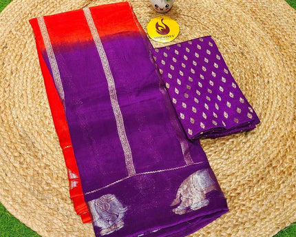 Premium Viscose Russian Crape Dual Shade Sarees - CLEAR02