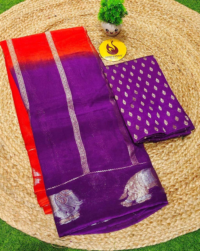 Premium Viscose Russian Crape Dual Shade Sarees - CLEAR02