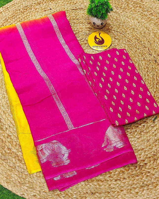 Premium Viscose Russian Crape Dual Shade Sarees - CLEAR01