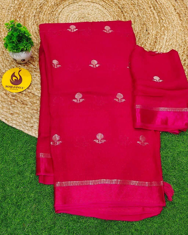 Premium JUTE Sarees- SSJUTE3(pink)
