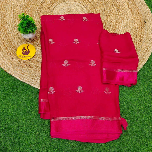 Premium JUTE Sarees- SSJUTE3(pink)