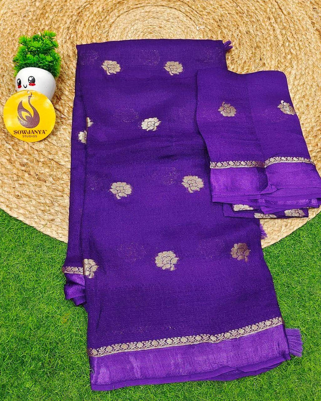 Premium JUTE Sarees- SSJUTE7(violet)