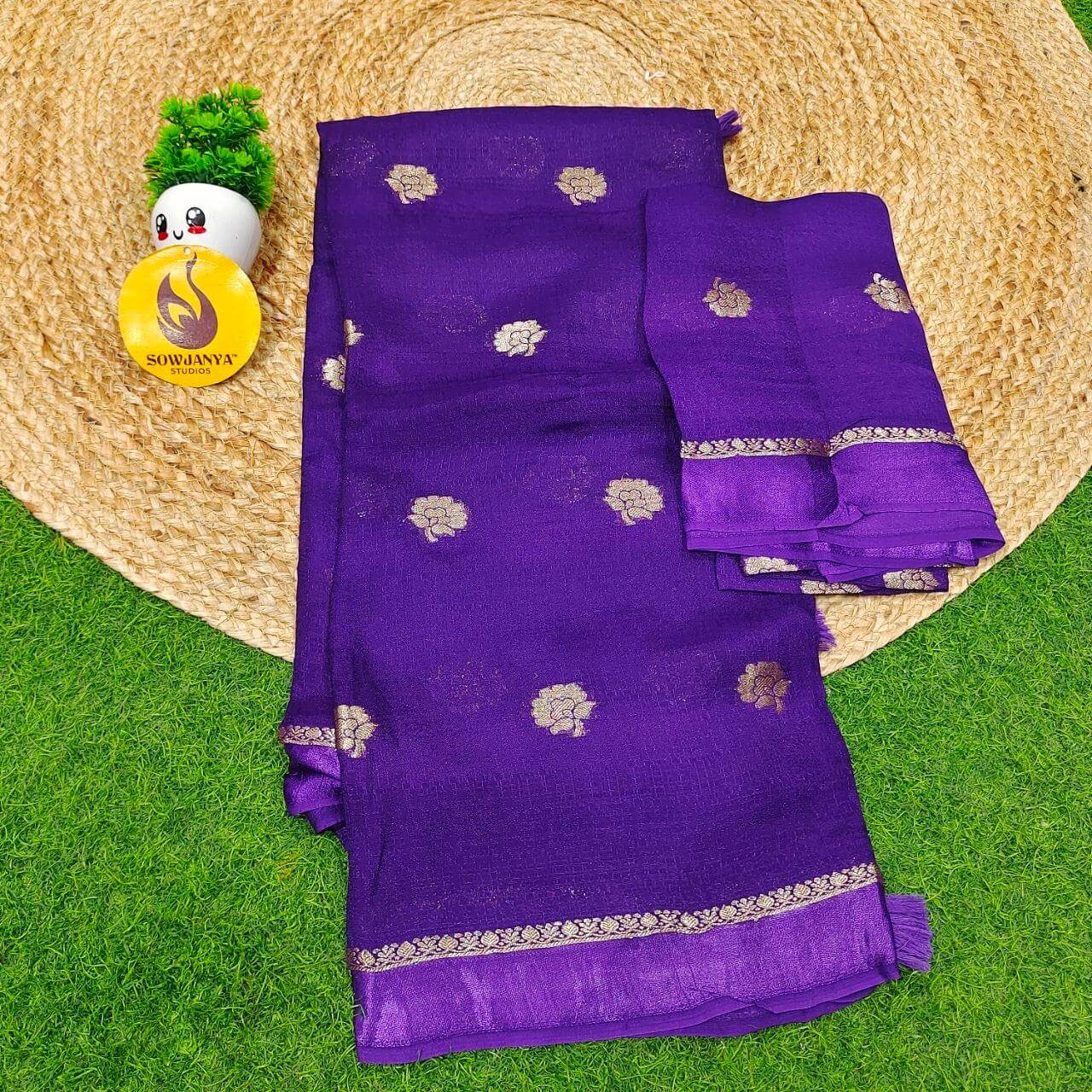 Premium JUTE Sarees- SSJUTE7(violet)
