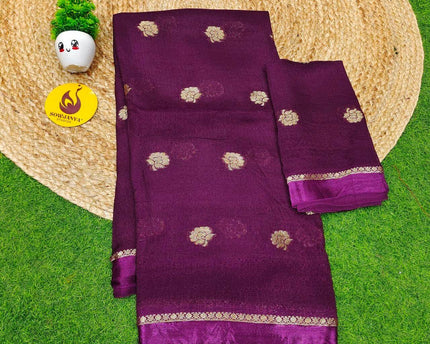 Premium JUTE Sarees - SSJUTE28(grape colour)