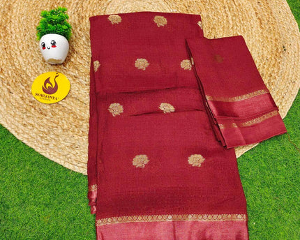 Premium JUTE Sarees - SSJUTE30(brown shade)