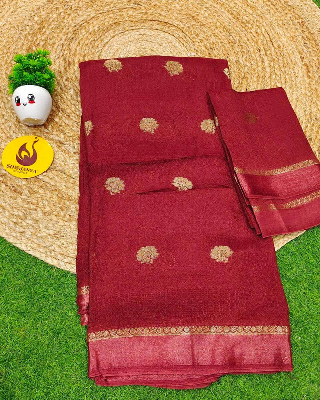 Premium JUTE Sarees - SSJUTE30(brown shade)