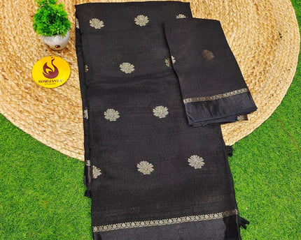 Premium JUTE Sarees - SSJUTE32(black)