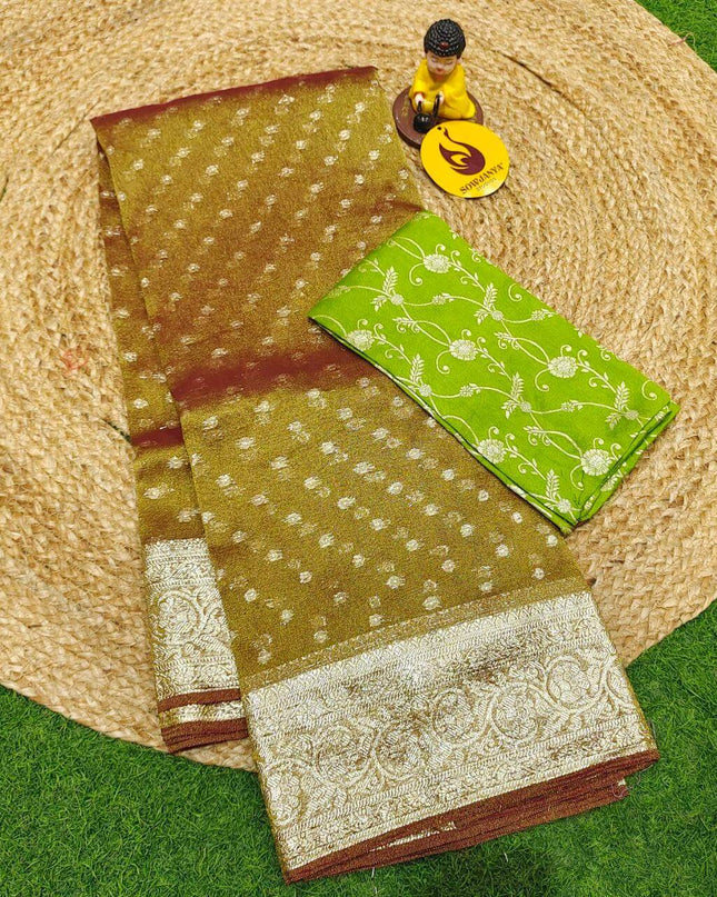 Designer TISSUE Weaving Butti  Sarees - SSTWB6(purple shade)