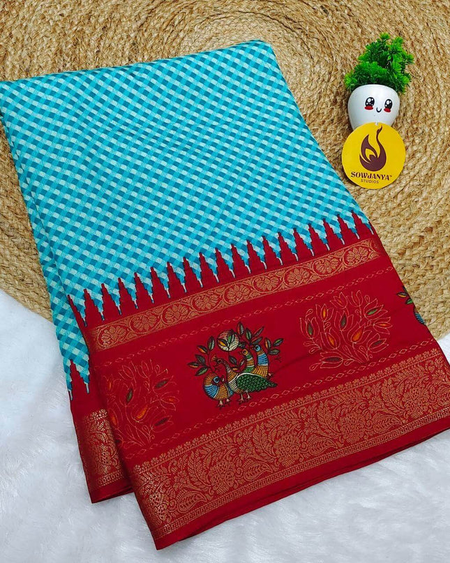 Vintage Style Fancy Sarees With Rangoli And Kalamkari Designs  - SSGKR1