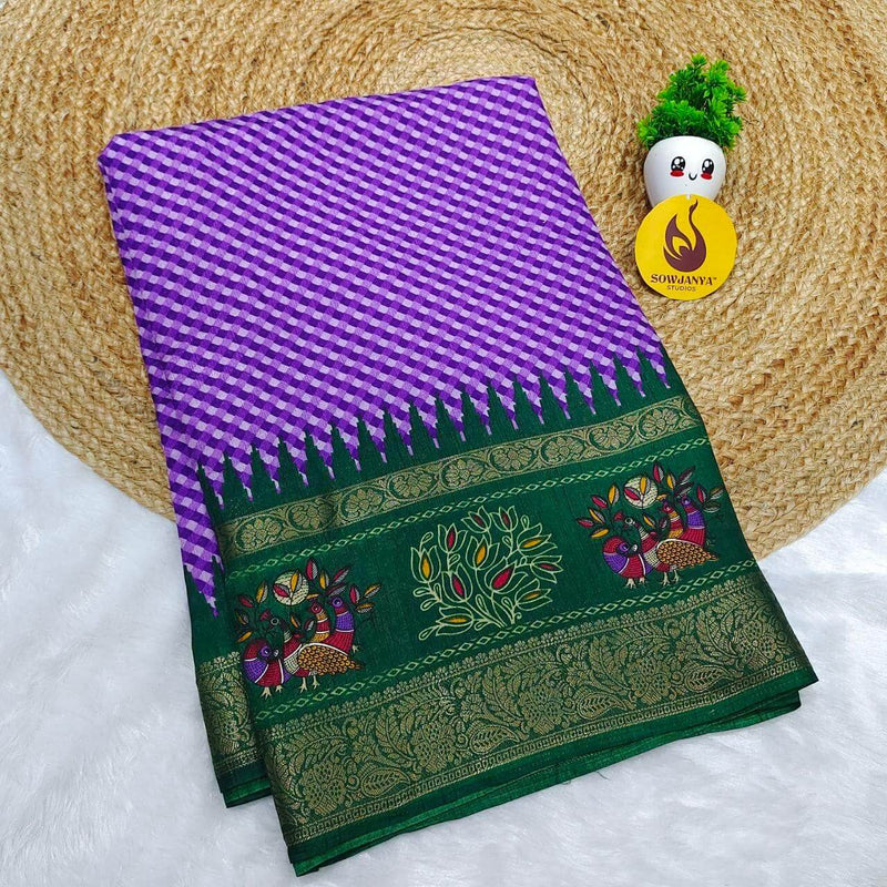 Vintage Style Fancy Sarees With Rangoli And Kalamkari Designs  - SSGKR3