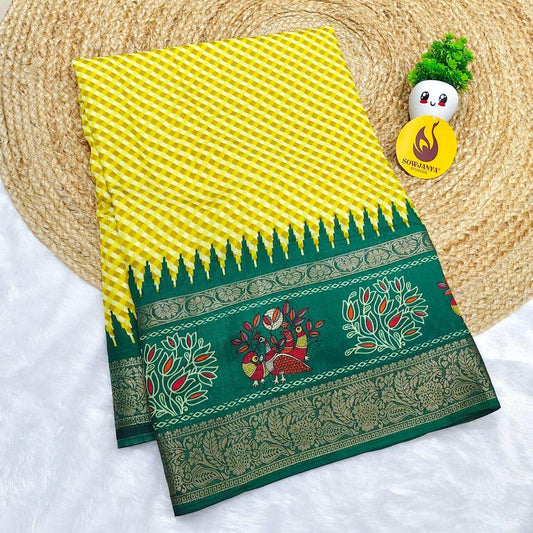 Vintage Style Fancy Sarees With Rangoli And Kalamkari Designs  - SSGKR5