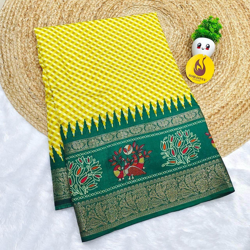 Vintage Style Fancy Sarees With Rangoli And Kalamkari Designs  - SSGKR5