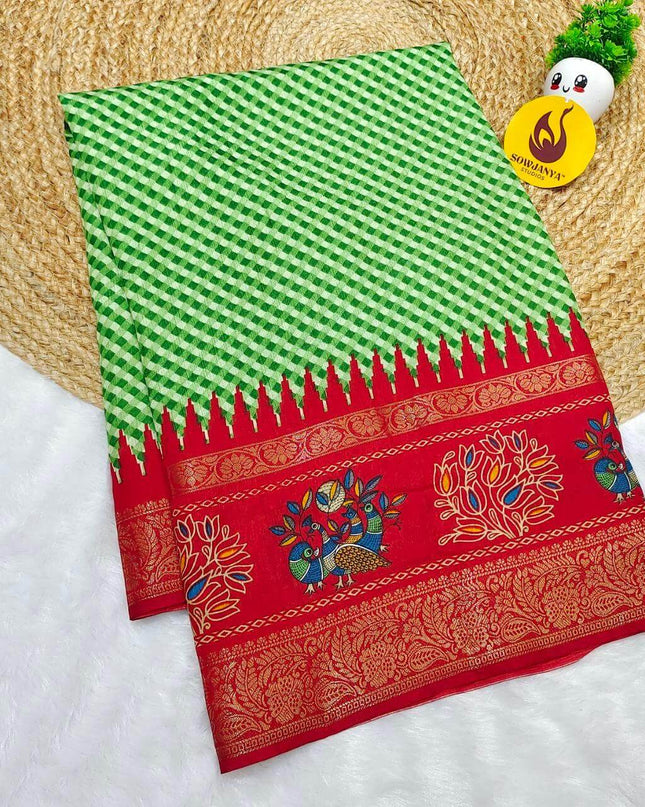 Vintage Style Fancy Sarees With Rangoli And Kalamkari Designs  - SSGKR6
