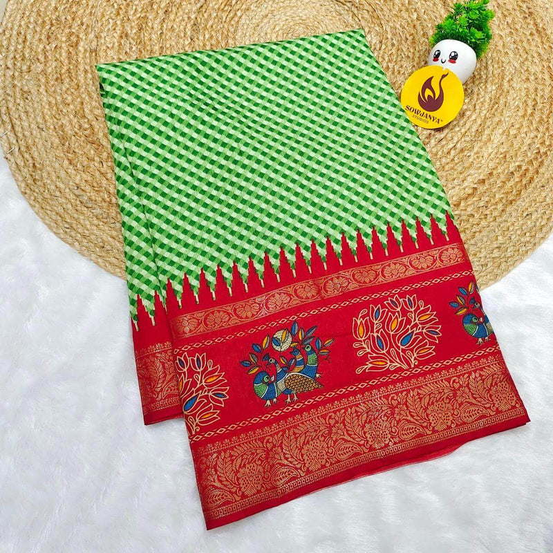 Vintage Style Fancy Sarees With Rangoli And Kalamkari Designs  - SSGKR6