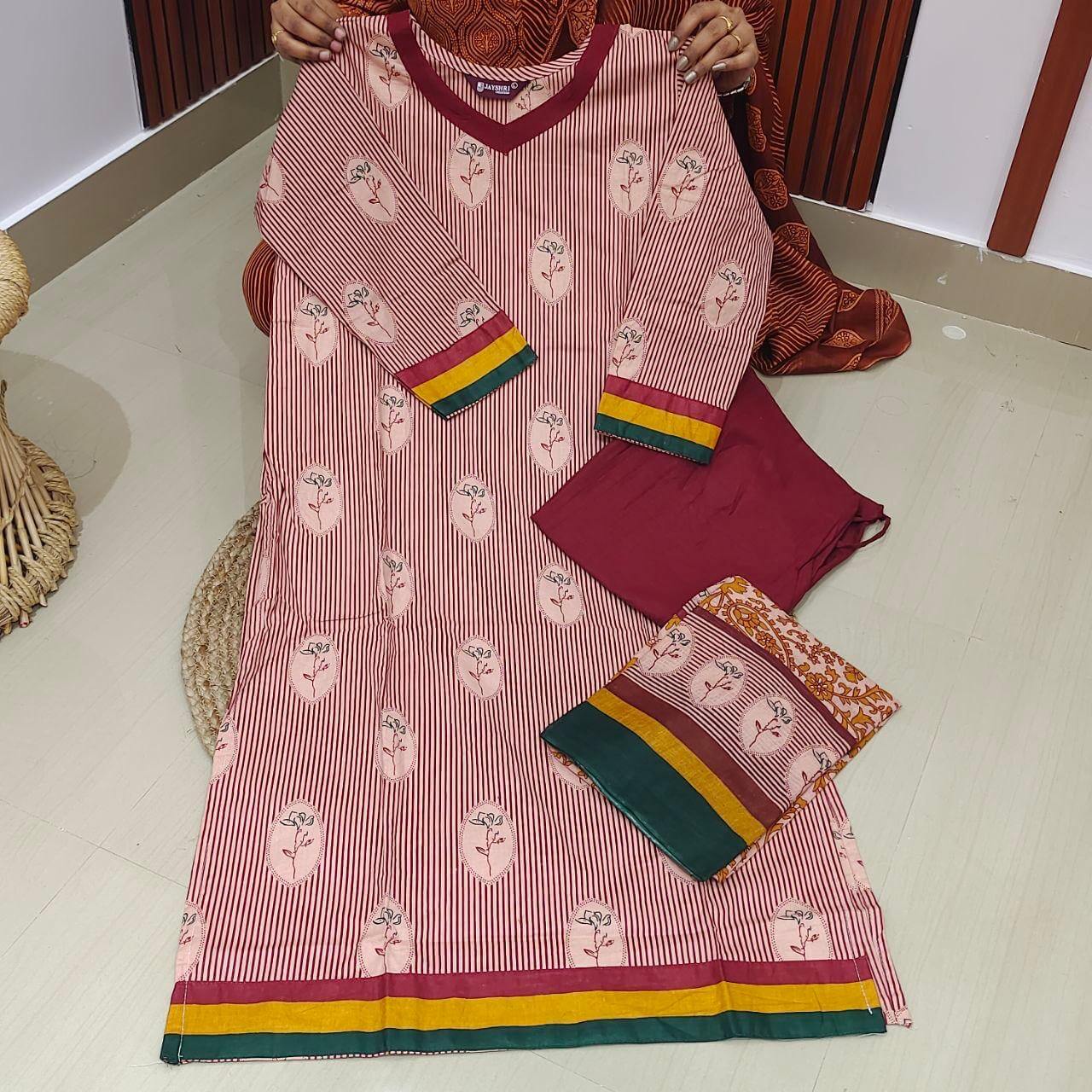 Pure Cotton Fully Stiched 3 Piece Dresses - DRAST6