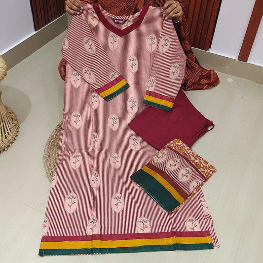 Pure Cotton Fully Stiched 3 Piece Dresses - DRAST6