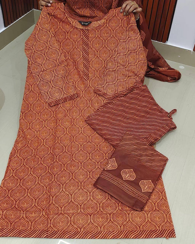 Pure Cotton Fully Stiched 3 Piece Dresses - DRAST9