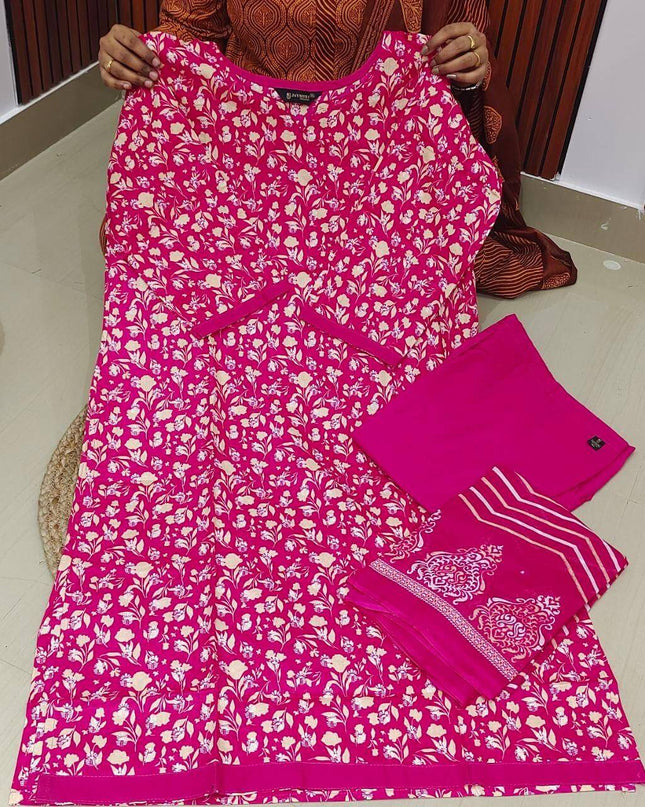 Pure Cotton Fully Stiched 3 Piece Dresses - DRAST11
