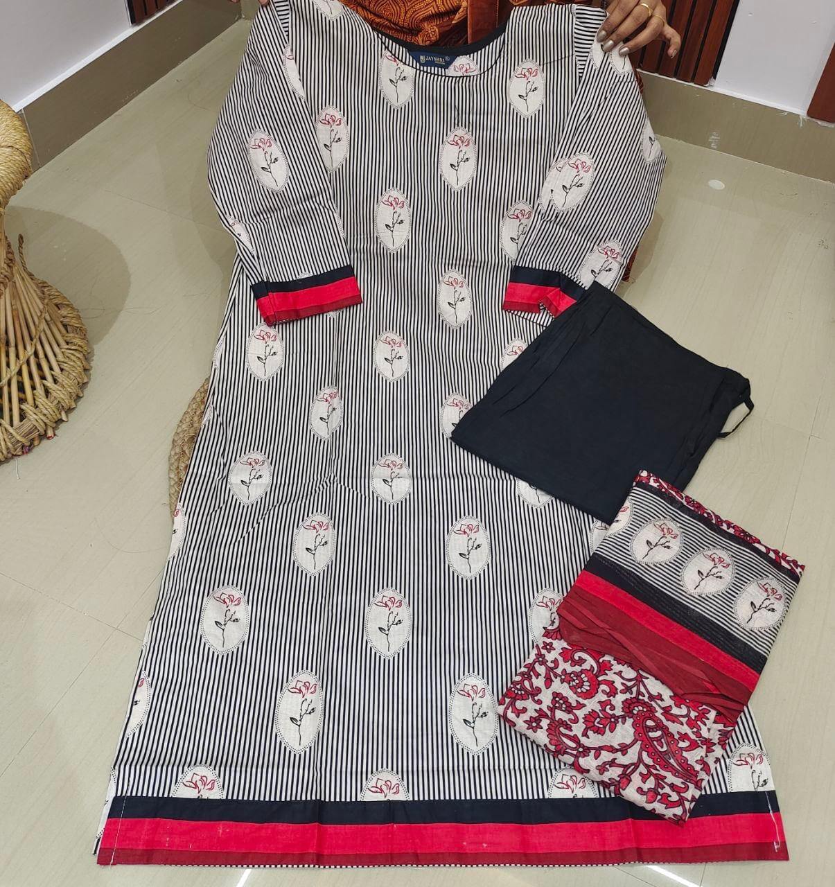 Pure Cotton Fully Stiched 3 Piece Dresses - DRAST10