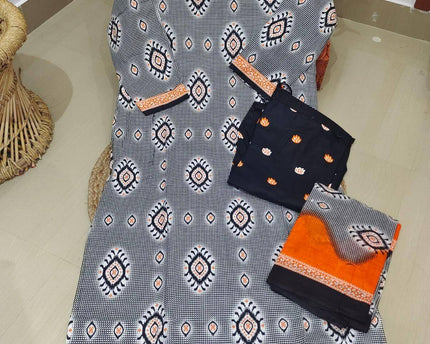 Pure Cotton Fully Stiched 3 Piece Dresses - DRAST12