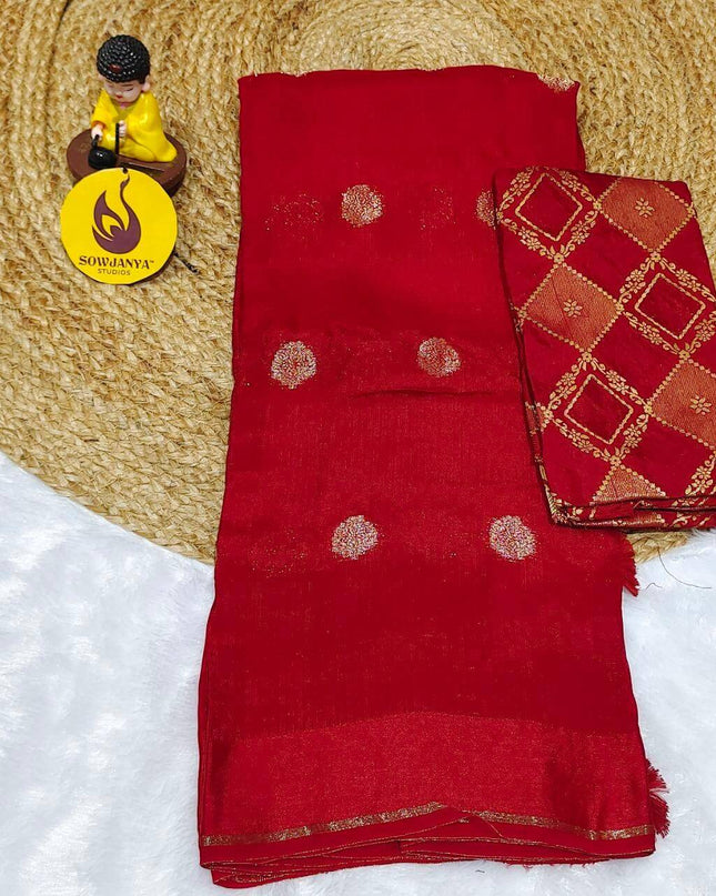 Premium Lenin Viscose All Over Butti Sarees - SSKIF3