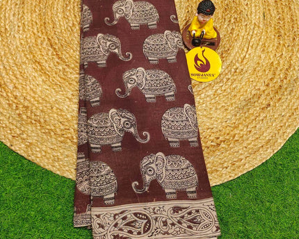 ORIGINAL PEDANA KALAMKARI Cotton Sarees - BOMMA10