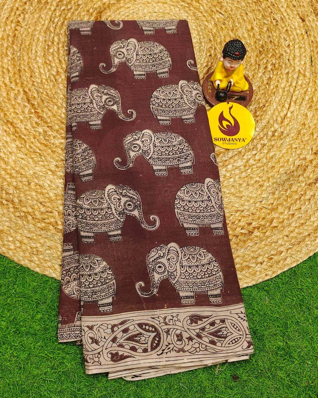ORIGINAL PEDANA KALAMKARI Cotton Sarees - BOMMA10