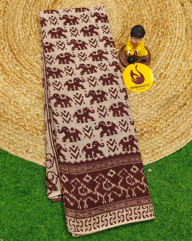 ORIGINAL PEDANA KALAMKARI Cotton Sarees - BOMMA6