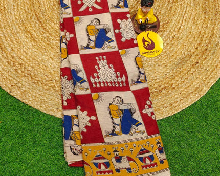ORIGINAL PEDANA KALAMKARI Cotton Sarees - BOMMA5