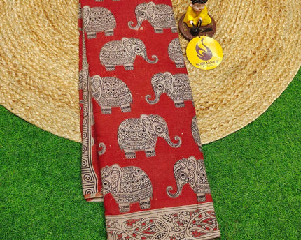 ORIGINAL PEDANA KALAMKARI Cotton Sarees - BOMMA2