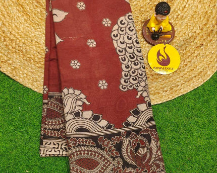ORIGINAL PEDANA KALAMKARI Cotton Sarees - BOMMA3