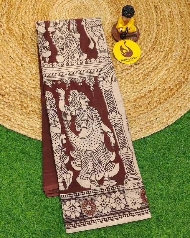 ORIGINAL PEDANA KALAMKARI Cotton Sarees - BOMMA11