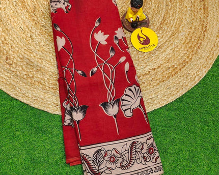 ORIGINAL PEDANA KALAMKARI Cotton Sarees - BOMMA12