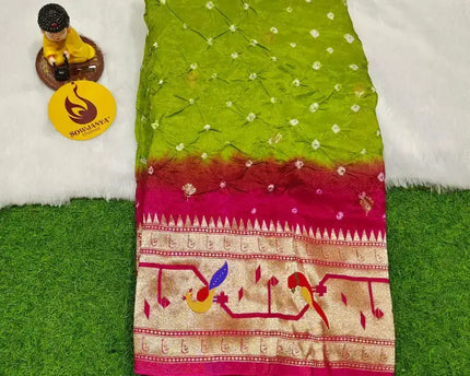 Original Paithani Border Hand Knot Bandini Sarees - MUNNI5