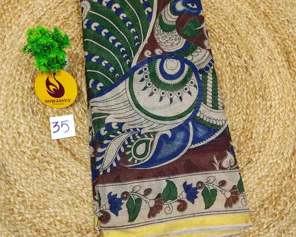 ORIGINAL PEDANA Kalamkari KOTA Cotton Sarees - BLEND35