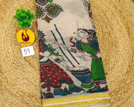 ORIGINAL PEDANA Kalamkari KOTA Cotton Sarees - BLEND39