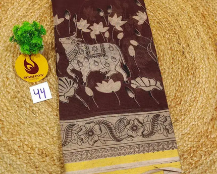 ORIGINAL PEDANA Kalamkari KOTA Cotton Sarees - BLEND44