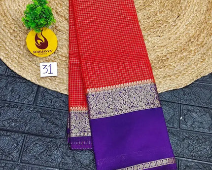 Premium Quality Mysore Crepe Sarees with Rich Pallu  - MYSORE031