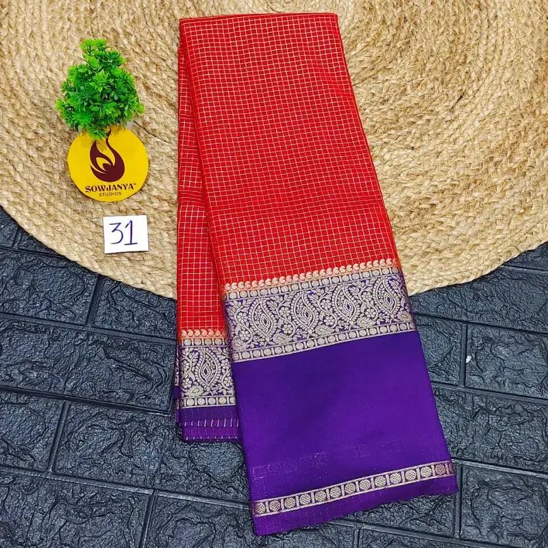Premium Quality Mysore Crepe Sarees with Rich Pallu  - MYSORE031