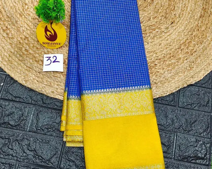 Premium Quality Mysore Crepe Sarees with Rich Pallu  - MYSORE032