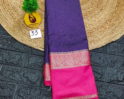 Premium Quality Mysore Crepe Sarees with Rich Pallu  - MYSORE033