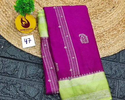 Premium Quality Mysore Crepe Sarees with Rich Pallu  - MYSORE047