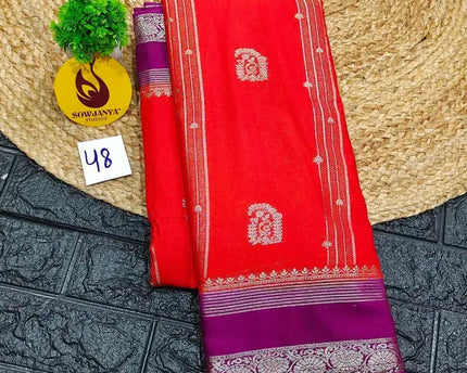 Premium Quality Mysore Crepe Sarees with Rich Pallu  - MYSORE048