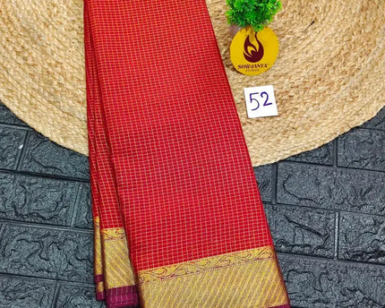 Premium Quality Mysore Crepe Sarees with Rich Pallu  - MYSORE052