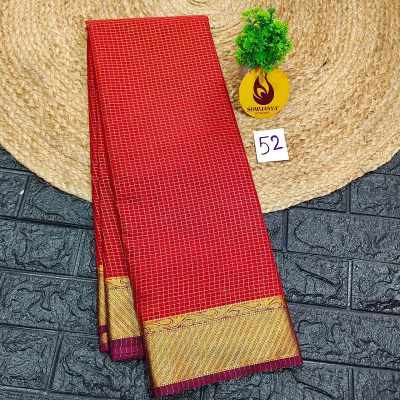 Premium Quality Mysore Crepe Sarees with Rich Pallu  - MYSORE052