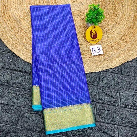 Premium Quality Mysore Crepe Sarees with Rich Pallu  - MYSORE053