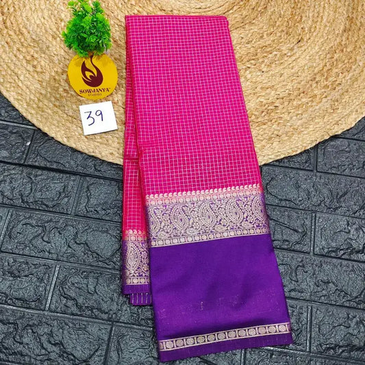 Premium Quality Mysore Crepe Sarees with Rich Pallu  - MYSORE039